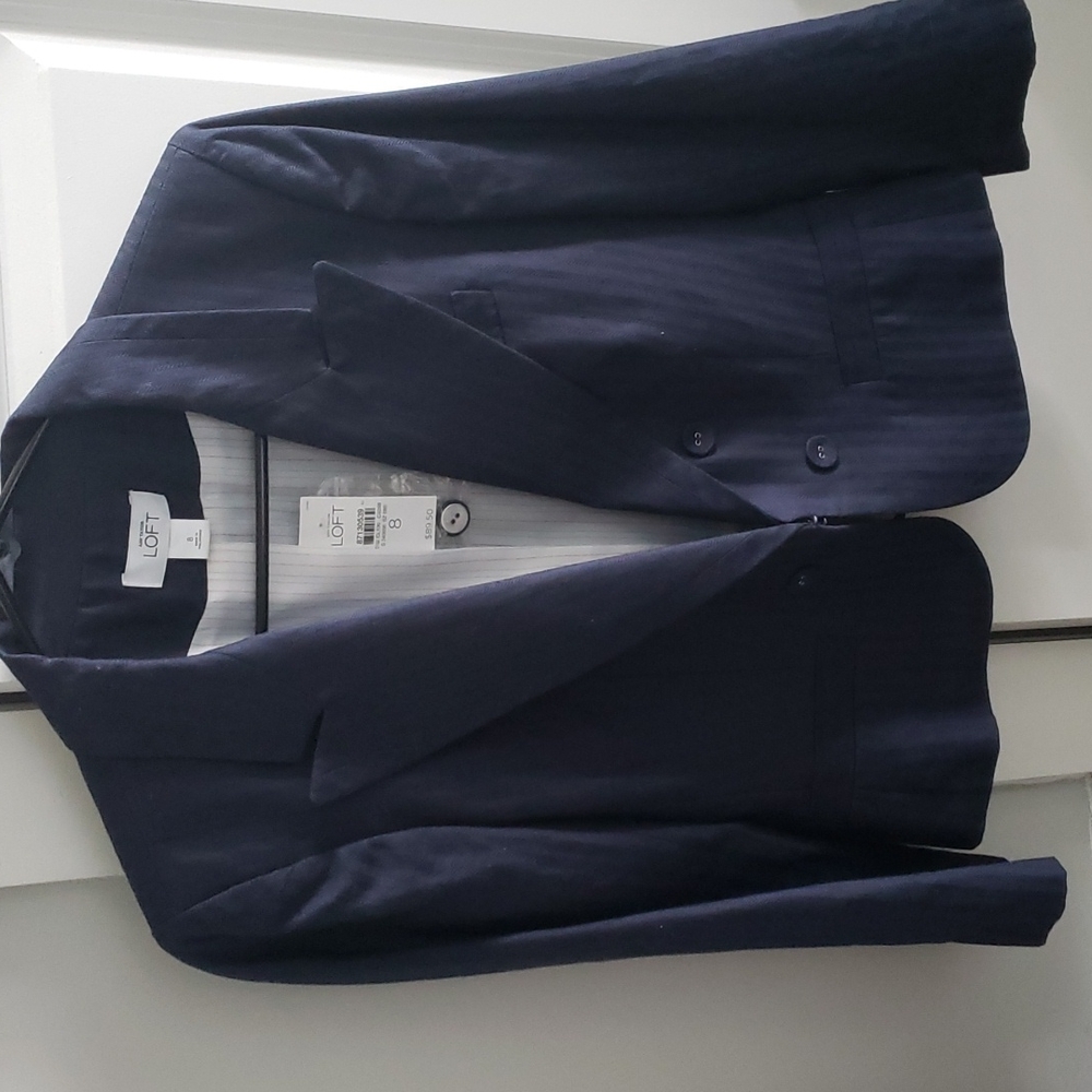 LOFT Navy Blue Fitted Blazer Jacket Size 8 New